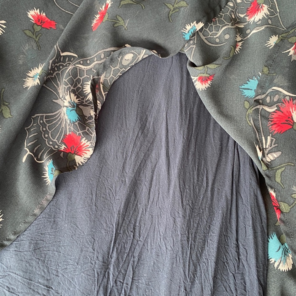 Free people navy blue butterfly floral dress - Picture 10 of 13